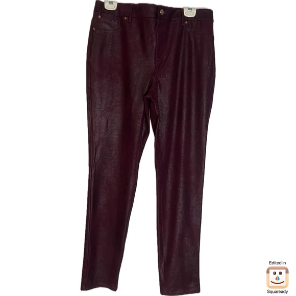 Chico's Pants - Chico’s Faux Leather Burgundy Pants